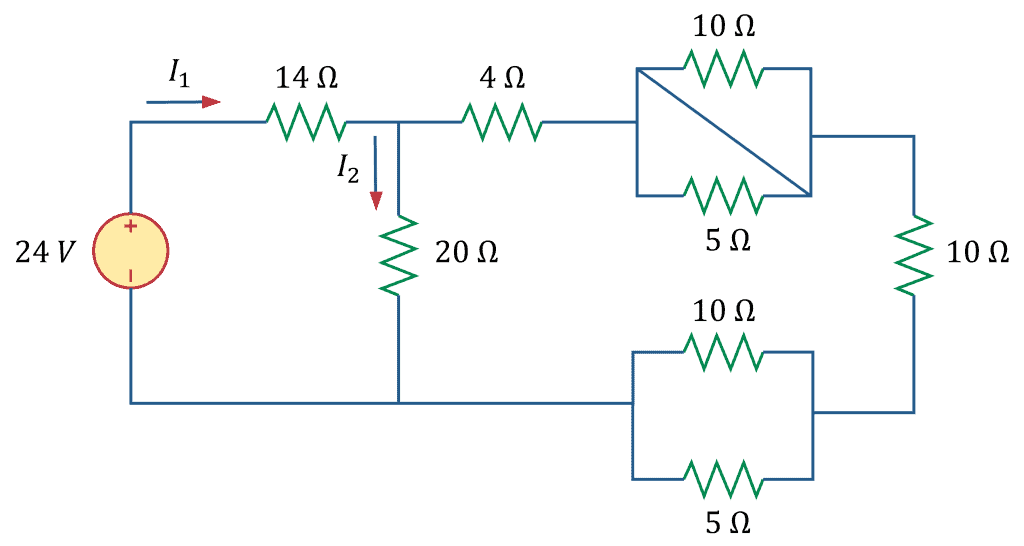 Circuit diagram showing series and parallel components for Mastering Circuits.
